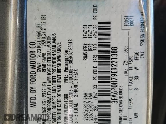 ✅ 2014 Ford Fusion SE • VIN: 3FA6P0H79ER221388 • Lot: 86814075. Listed on Copart with 129,008 mi. Free auction sales archive from the USA and detailed vehicle history report at DreamBid. Image 12.