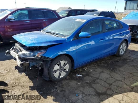 2017 Hyundai Ioniq Blue with VIN KMHC65LC4HU056425, listed as a Copart auction lot 59890914 with 92,212 mi miles and Non repairable. Bid and sale history available at DreamBid. Image 1.