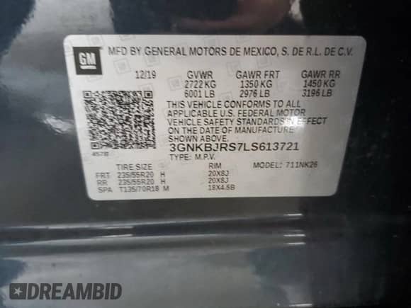 2020 Chevrolet Blazer LT z VIN 3GNKBJRS7LS613721, wystawiony jako Copart lot #59374854 z przebiegiem 116 498 mil mil oraz Szkoda całkowita • Salvage title. Historia ofert i sprzedaży dostępna na DreamBid. Obrazek 13.