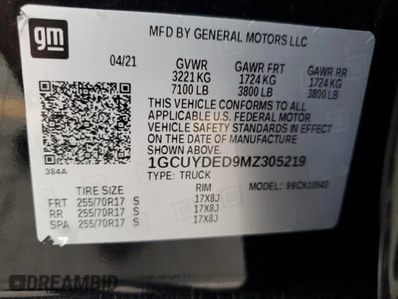 ✅ 2021 Chevrolet Silverado 1500 LT • VIN: 1GCUYDED9MZ305219 • Lot: 85940985. Listed on Copart with 76,133 mi. Free auction sales archive from the USA and detailed vehicle history report at DreamBid. Image 13.