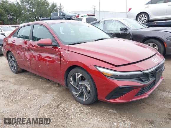 ✅ 2024 Hyundai Elantra Limited • VIN: KMHLP4DG8RU742073 • Lot: 43847581. Listed on IAAI with 44,880 mi. Free auction sales archive from the USA and detailed vehicle history report at DreamBid. Image 1.