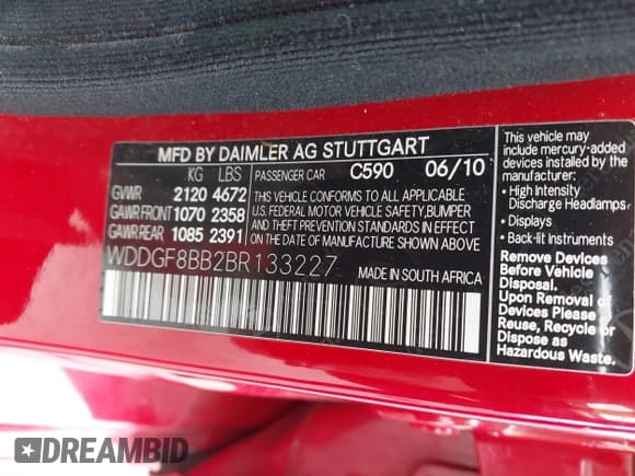 ✅ 2011 Mercedes-Benz C 300 Sport • VIN: WDDGF8BB2BR133227 • Лот: 43562953. Опубликован ранее на IAAI с пробегом 159 502 миль. Бесплатный доступ к архиву аукционных продаж из США и подробный отчёт об истории автомобиля на DreamBid. Изображение 9.