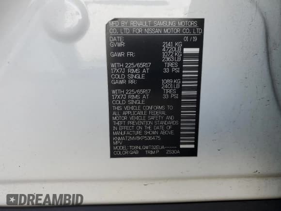 ✅ 2019 Nissan Rogue SV • VIN: KNMAT2MV8KP536475 • Лот: 82626725. Опубликован ранее на Copart с пробегом 126 109 миль. Бесплатный доступ к архиву аукционных продаж из США и подробный отчёт об истории автомобиля на DreamBid. Изображение 13.