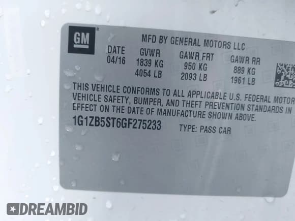 ✅ 2016 Chevrolet Malibu LS • VIN: 1G1ZB5ST6GF275233 • Лот: 43699426. Опубликован ранее на IAAI с пробегом 87 752 миль. Бесплатный доступ к архиву аукционных продаж из США и подробный отчёт об истории автомобиля на DreamBid. Изображение 9.