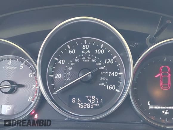 ✅ 2014 Mazda CX-5 Grand Touring • VIN: JM3KE4DY3E0424708 • Lot: 43349523. Wystawiony na IAAI z przebiegiem 75 283 mil. Bezpłatny archiwum sprzedaży aukcyjnych z USA i szczegółowy raport historii pojazdu na DreamBid. Zdjęcie 7.