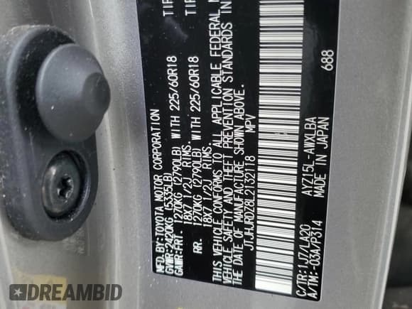 ✅ 2020 Lexus NX • VIN: JTJHJRDZ8L2132118 • Lot: 70226054. Listed on Copart with Not provided. Free auction sales archive from the USA and detailed vehicle history report at DreamBid. Image 13.