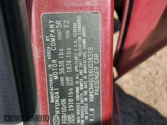 ✅ 2006 Hyundai Accent GLS • VIN: KMHCN46C66U038319 • Лот: 46668495. Опубликован ранее на Copart с пробегом 194 499 миль. Бесплатный доступ к архиву аукционных продаж из США и подробный отчёт об истории автомобиля на DreamBid. Изображение 12.