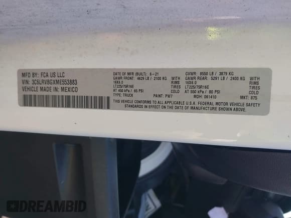 ✅ 2021 Ram ProMaster Cargo • VIN: 3C6LRVBGXME553883 • Lot: 42198901. Wystawiony na IAAI z przebiegiem 66 450 mil. Bezpłatny archiwum sprzedaży aukcyjnych z USA i szczegółowy raport historii pojazdu na DreamBid. Zdjęcie 9.