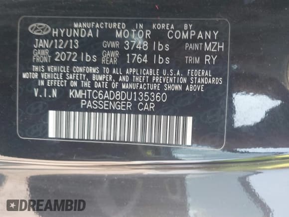 ✅ 2013 Hyundai Veloster w/Black Int • VIN: KMHTC6AD8DU135360 • Lot: 39632653. Wystawiony na IAAI z przebiegiem 135 744 mil. Bezpłatny archiwum sprzedaży aukcyjnych z USA i szczegółowy raport historii pojazdu na DreamBid. Zdjęcie 9.