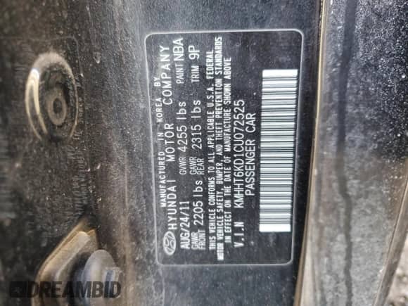 2012 Hyundai Genesis Coupe 2.0T с VIN KMHHT6KD1CU072525, выставлен на аукционе Copart как лот 86664904 с пробегом 148 564 миль миль и На запчасти • Non repairable. История ставок и продаж доступна на DreamBid. Изображение 13.