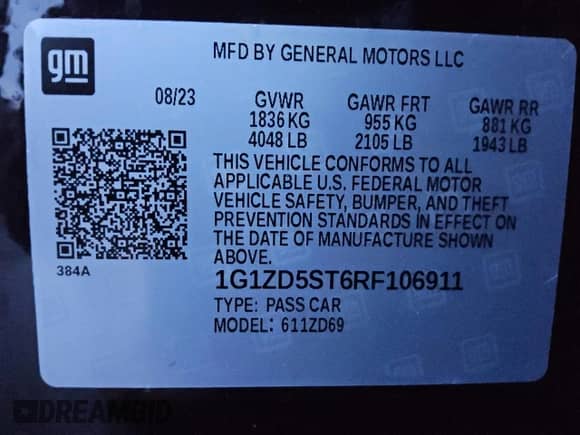 ✅ 2024 Chevrolet Malibu LT • VIN: 1G1ZD5ST6RF106911 • Лот: 91278375. Опубликован ранее на Copart с пробегом 50 971 миль. Бесплатный доступ к архиву аукционных продаж из США и подробный отчёт об истории автомобиля на DreamBid. Изображение 12.