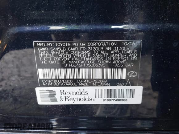 ✅ 2007 Lexus LS 460 L • VIN: JTHGL46F175003395 • Lot: 42641073. Listed on IAAI with 140,832 mi. Free auction sales archive from the USA and detailed vehicle history report at DreamBid. Image 9.