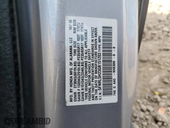 ✅ 2016 Honda Odyssey LX • VIN: 5FNRL5H23GB151203 • Лот: 84763495. Опубликован ранее на Copart с пробегом 86 787 миль. Бесплатный доступ к архиву аукционных продаж из США и подробный отчёт об истории автомобиля на DreamBid. Изображение 13.