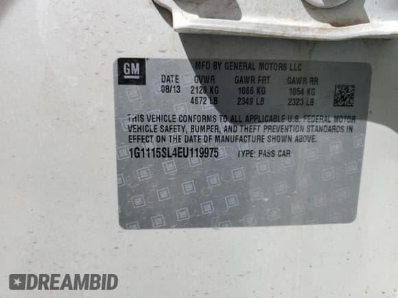 ✅ 2014 Chevrolet Impala LT • VIN: 1G1115SL4EU119975 • Лот: 70514794. Опубликован ранее на Copart с пробегом 150 115 миль. Бесплатный доступ к архиву аукционных продаж из США и подробный отчёт об истории автомобиля на DreamBid. Изображение 12.