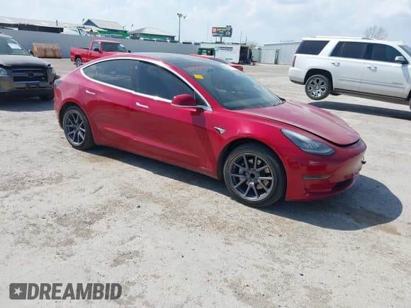 ✅ 2019 Tesla Model 3 Mid Range • VIN: 5YJ3E1EAXKF411495 • Lot: 41881471. Listed on IAAI with 76,913 mi. Free auction sales archive from the USA and detailed vehicle history report at DreamBid. Image 1.