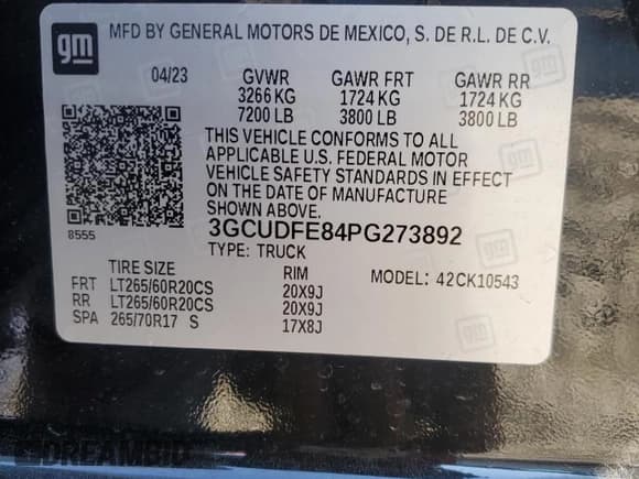 ✅ 2023 Chevrolet Silverado 1500 LT Trail Boss • VIN: 3GCUDFE84PG273892 • Lot: 46909745. Wystawiony na Copart z przebiegiem 59 466 mil. Bezpłatny archiwum sprzedaży aukcyjnych z USA i szczegółowy raport historii pojazdu na DreamBid. Zdjęcie 14.