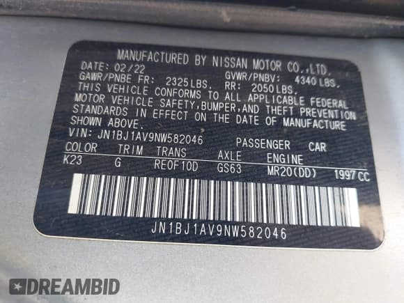 ✅ 2022 Nissan Rogue S • VIN: JN1BJ1AV9NW582046 • Lot: 42184554. Wystawiony na IAAI z przebiegiem 50 883 mil. Bezpłatny archiwum sprzedaży aukcyjnych z USA i szczegółowy raport historii pojazdu na DreamBid. Zdjęcie 9.