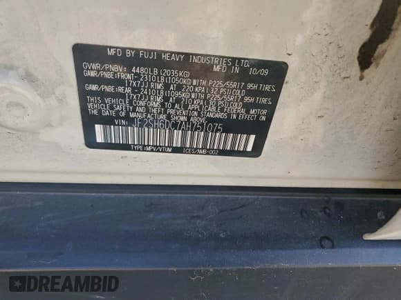 ✅ 2010 Subaru Forester X Limited • VIN: JF2SH6DC7AH751075 • Lot: 93960285. Listed on Copart with 141,027 mi. Free auction sales archive from the USA and detailed vehicle history report at DreamBid. Image 13.