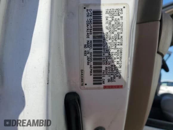 ✅ 2000 Toyota Camry LE • VIN: JT2BG22K8Y0418325 • Лот: 82253695. Опубликован ранее на Copart с пробегом 189 355 миль. Бесплатный доступ к архиву аукционных продаж из США и подробный отчёт об истории автомобиля на DreamBid. Изображение 12.