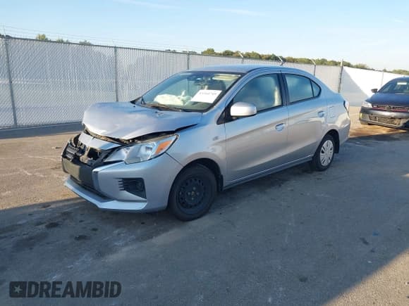 ✅ 2022 Mitsubishi Mirage ES • VIN: ML32FUFJ1NHF04103 • Lot: 43344749. Listed on IAAI with 63,258 mi. Free auction sales archive from the USA and detailed vehicle history report at DreamBid. Image 2.