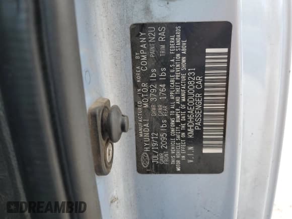 ✅ 2013 Hyundai Elantra SE • VIN: KMHDH6AE0DU008231 • Лот: 81969174. Опубликован ранее на Copart с пробегом 139 254 миль. Бесплатный доступ к архиву аукционных продаж из США и подробный отчёт об истории автомобиля на DreamBid. Изображение 12.