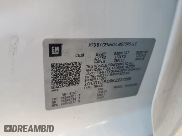 ✅ 2019 Chevrolet Silverado 1500 LT • VIN: 1GCRYDED8KZ227390 • Lot: 85057435. Wystawiony na Copart z przebiegiem Nie podano. Bezpłatny archiwum sprzedaży aukcyjnych z USA i szczegółowy raport historii pojazdu na DreamBid. Zdjęcie 12.