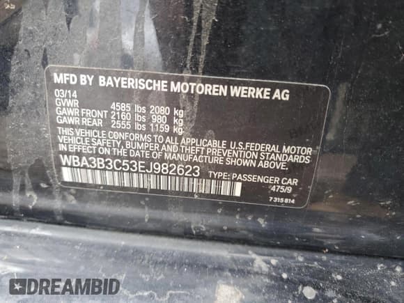 ✅ 2014 BMW 3 Series 328i xDrive • VIN: WBA3B3C53EJ982623 • Lot: 92528945. Wystawiony na Copart z przebiegiem 194 877 mil. Bezpłatny archiwum sprzedaży aukcyjnych z USA i szczegółowy raport historii pojazdu na DreamBid. Zdjęcie 12.