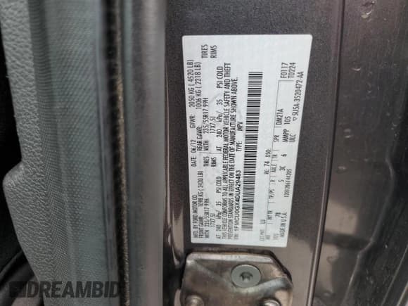 ✅ 2013 Ford Escape SE • VIN: 1FMCU0GX4DUA29483 • Lot: 86151825. Listed on Copart with 149,946 mi. Free auction sales archive from the USA and detailed vehicle history report at DreamBid. Image 13.