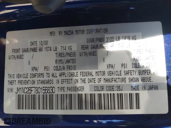 ✅ 2008 Mazda MX-5 Miata Grand Touring • VIN: JM1NC26F780156830 • Lot: 42017749. Wystawiony na IAAI z przebiegiem 80 279 mil. Bezpłatny archiwum sprzedaży aukcyjnych z USA i szczegółowy raport historii pojazdu na DreamBid. Zdjęcie 9.