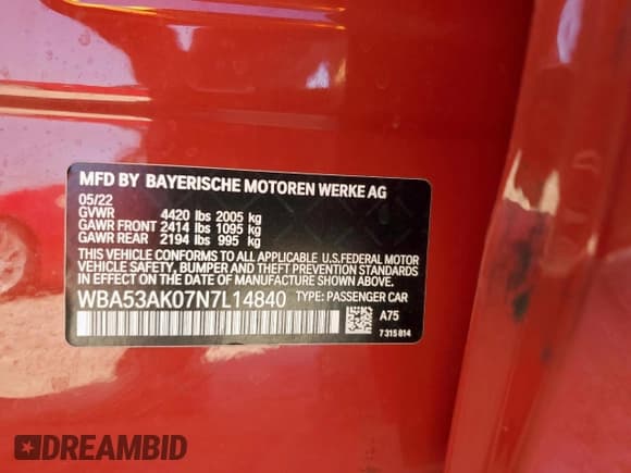 ✅ 2022 BMW 2 Series 228i • VIN: WBA53AK07N7L14840 • Lot: 91664245. Wystawiony na Copart z przebiegiem 52 055 mil. Bezpłatny archiwum sprzedaży aukcyjnych z USA i szczegółowy raport historii pojazdu na DreamBid. Zdjęcie 12.