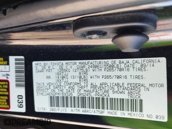 ✅ 2015 Toyota Tacoma • VIN: 3TMLU4EN2FM169326 • Lot: 40689500. Listed on IAAI with 77,003 mi. Free auction sales archive from the USA and detailed vehicle history report at DreamBid. Image 9.