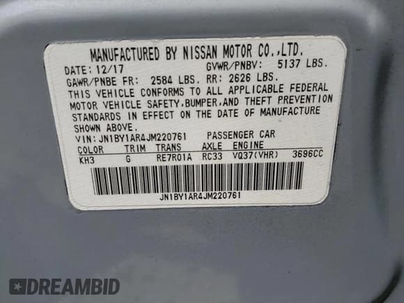 ✅ 2018 Infiniti Q70 Luxe • VIN: JN1BY1AR4JM220761 • Lot: 67627515. Listed on Copart with 110,383 mi. Free auction sales archive from the USA and detailed vehicle history report at DreamBid. Image 12.