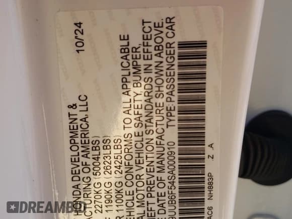 ✅ 2025 Acura TLX w/A-Spec Package • VIN: 19UUB6F54SA000910 • Lot: 82990624. Wystawiony na Copart z przebiegiem 5 mil. Bezpłatny archiwum sprzedaży aukcyjnych z USA i szczegółowy raport historii pojazdu na DreamBid. Zdjęcie 12.