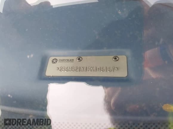 ✅ 1994 Dodge Cargo • VIN: 2B6HB21X1RK146167 • Lot: 42018516. Listed on IAAI with 93,393 mi. Free auction sales archive from the USA and detailed vehicle history report at DreamBid. Image 9.