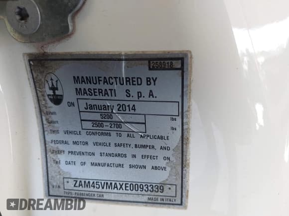 ✅ 2014 Maserati GranTurismo Sport • VIN: ZAM45VMAXE0093339 • Lot: 43603803. Wystawiony na IAAI z przebiegiem 38 726 mil. Bezpłatny archiwum sprzedaży aukcyjnych z USA i szczegółowy raport historii pojazdu na DreamBid. Zdjęcie 9.