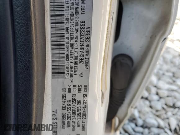 ✅ 2014 FIAT 500L Easy • VIN: ZFBCFABH4EZ023856 • Lot: 76285024. Listed on Copart with 131,343 mi. Free auction sales archive from the USA and detailed vehicle history report at DreamBid. Image 14.