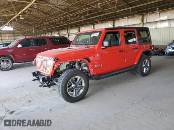 ✅ 2020 Jeep Wrangler Unlimited Sahara Altitude • VIN: 1C4HJXEN8LW268874 • Lot: 58557845. Wystawiony na Copart z przebiegiem 77 708 mil. Bezpłatny archiwum sprzedaży aukcyjnych z USA i szczegółowy raport historii pojazdu na DreamBid. Zdjęcie 1.