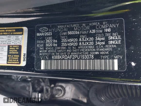 ✅ 2023 Hyundai Ioniq 5 Limited • VIN: KM8KRDAF2PU193078 • Lot: 43783666. Listed on IAAI with 25,037 mi. Free auction sales archive from the USA and detailed vehicle history report at DreamBid. Image 9.