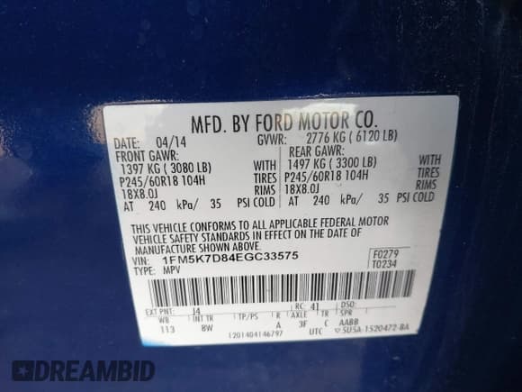✅ 2014 Ford Explorer XLT • VIN: 1FM5K7D84EGC33575 • Lot: 43495468. Wystawiony na IAAI z przebiegiem 131 037 mil. Bezpłatny archiwum sprzedaży aukcyjnych z USA i szczegółowy raport historii pojazdu na DreamBid. Zdjęcie 9.