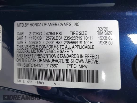 ✅ 2020 Acura RDX • VIN: 5J8TC1H37LL017567 • Лот: 43733728. Опубликован ранее на IAAI с пробегом 49 658 миль. Бесплатный доступ к архиву аукционных продаж из США и подробный отчёт об истории автомобиля на DreamBid. Изображение 9.