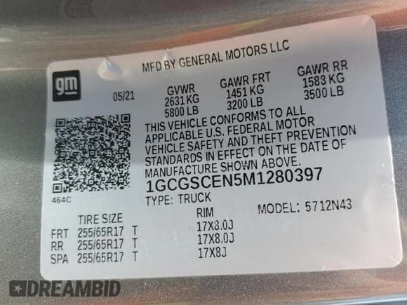 ✅ 2021 Chevrolet Colorado 2WD LT • VIN: 1GCGSCEN5M1280397 • Лот: 65188464. Опубликован ранее на Copart с пробегом 54 667 миль. Бесплатный доступ к архиву аукционных продаж из США и подробный отчёт об истории автомобиля на DreamBid. Изображение 12.