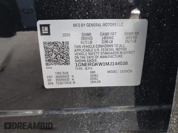 ✅ 2021 Chevrolet Traverse LT Cloth • VIN: 1GNERGKW1MJ144038 • Lot: 41712206. Listed on IAAI with 44,110 mi. Free auction sales archive from the USA and detailed vehicle history report at DreamBid. Image 9.