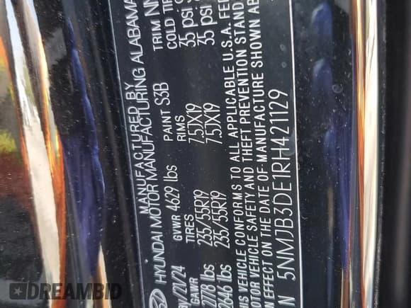 ✅ 2024 Hyundai Tucson SEL • VIN: 5NMJB3DE1RH421129 • Lot: 69326004. Wystawiony na Copart z przebiegiem 2 018 mil. Bezpłatny archiwum sprzedaży aukcyjnych z USA i szczegółowy raport historii pojazdu na DreamBid. Zdjęcie 15.