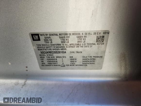 ✅ 2014 Chevrolet Silverado 1500 LT • VIN: 3GCUKREC2EG381694 • Lot: 81882255. Wystawiony na Copart z przebiegiem 232 143 mil. Bezpłatny archiwum sprzedaży aukcyjnych z USA i szczegółowy raport historii pojazdu na DreamBid. Zdjęcie 12.