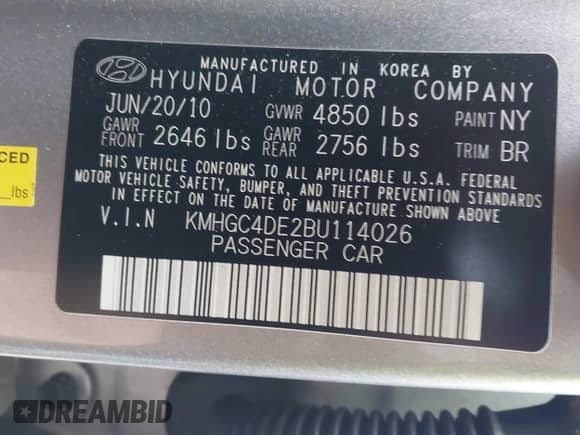 2011 Hyundai Genesis с VIN KMHGC4DE2BU114026, выставлен на аукционе IAAI как лот 43535812 с пробегом 123 631 миль миль и . История ставок и продаж доступна на DreamBid. Изображение 9.