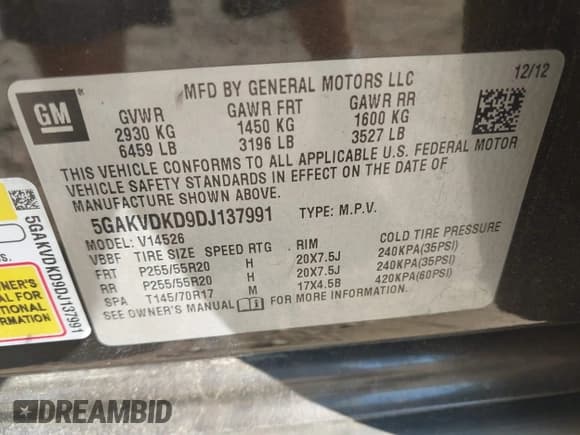 ✅ 2013 Buick Enclave Premium • VIN: 5GAKVDKD9DJ137991 • Lot: 40086174. Wystawiony na IAAI z przebiegiem 159 390 mil. Bezpłatny archiwum sprzedaży aukcyjnych z USA i szczegółowy raport historii pojazdu na DreamBid. Zdjęcie 9.