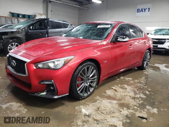 ✅ 2020 Infiniti Q50 Red Sport 400 • VIN: JN1FV7AR7LM660327 • Lot: 81754314. Wystawiony na Copart z przebiegiem 49 559 mil. Bezpłatny archiwum sprzedaży aukcyjnych z USA i szczegółowy raport historii pojazdu na DreamBid. Zdjęcie 1.