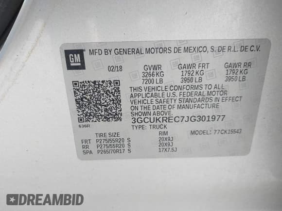 ✅ 2018 Chevrolet Silverado 1500 LT • VIN: 3GCUKREC7JG301977 • Lot: 42049737. Wystawiony na IAAI z przebiegiem 144 785 mil. Bezpłatny archiwum sprzedaży aukcyjnych z USA i szczegółowy raport historii pojazdu na DreamBid. Zdjęcie 9.