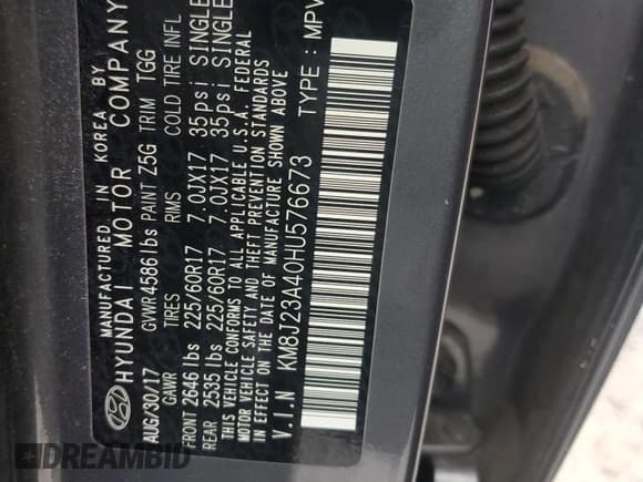 ✅ 2017 Hyundai Tucson SE • VIN: KM8J23A40HU576673 • Lot: 72362344. Wystawiony na Copart z przebiegiem 79 583 mil. Bezpłatny archiwum sprzedaży aukcyjnych z USA i szczegółowy raport historii pojazdu na DreamBid. Zdjęcie 13.