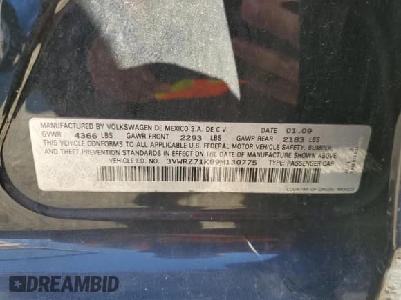 ✅ 2009 Volkswagen Jetta SE • VIN: 3VWRZ71K99M130775 • Lot: 86635215. Wystawiony na Copart z przebiegiem 122 322 mil. Bezpłatny archiwum sprzedaży aukcyjnych z USA i szczegółowy raport historii pojazdu na DreamBid. Zdjęcie 12.